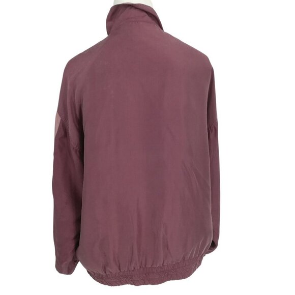 Vintage 100% Silk Exchange Pink Full Zip Windbreaker Jacket Size M Mauve Granny - Picture 8 of 11